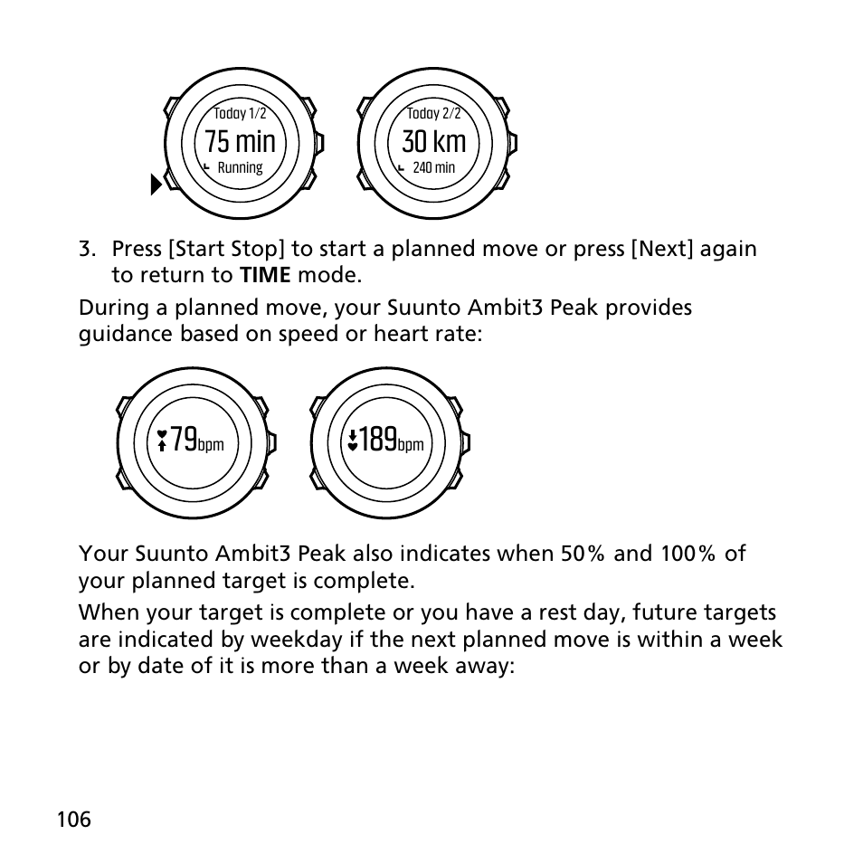 30 km, 75 min | SUUNTO AMBIT3 PEAK User Manual | Page 106 / 127