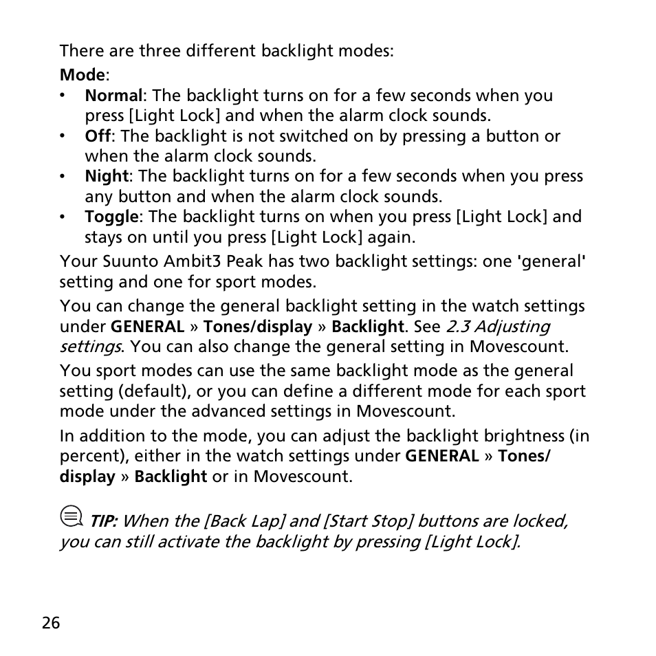 SUUNTO AMBIT3 PEAK User Manual | Page 26 / 127