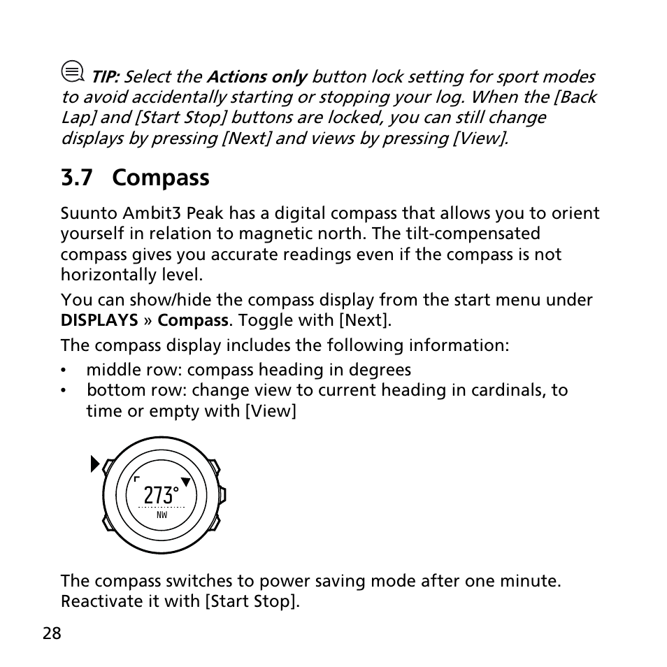 7 compass | SUUNTO AMBIT3 PEAK User Manual | Page 28 / 127