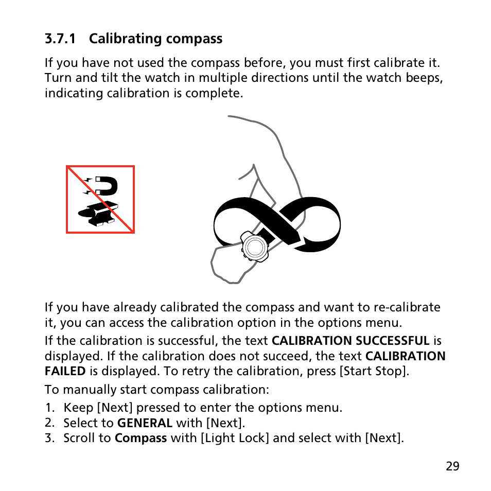 1 calibrating compass | SUUNTO AMBIT3 PEAK User Manual | Page 29 / 127