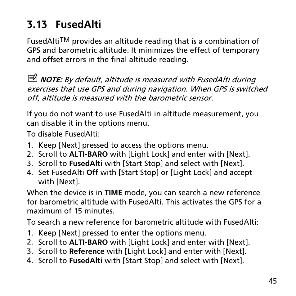 13 fusedalti | SUUNTO AMBIT3 PEAK User Manual | Page 45 / 127