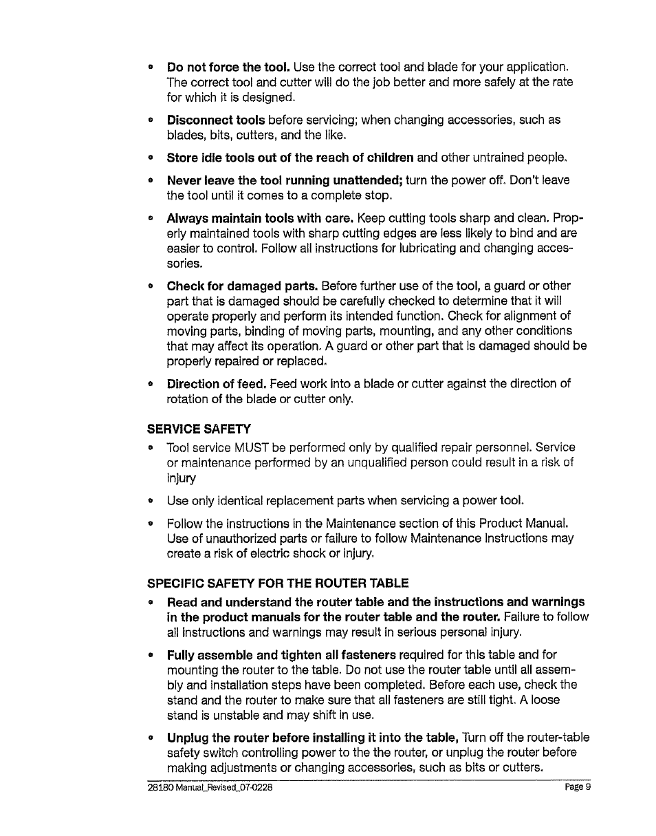 Craftsman 320. 28180 User Manual | Page 9 / 24