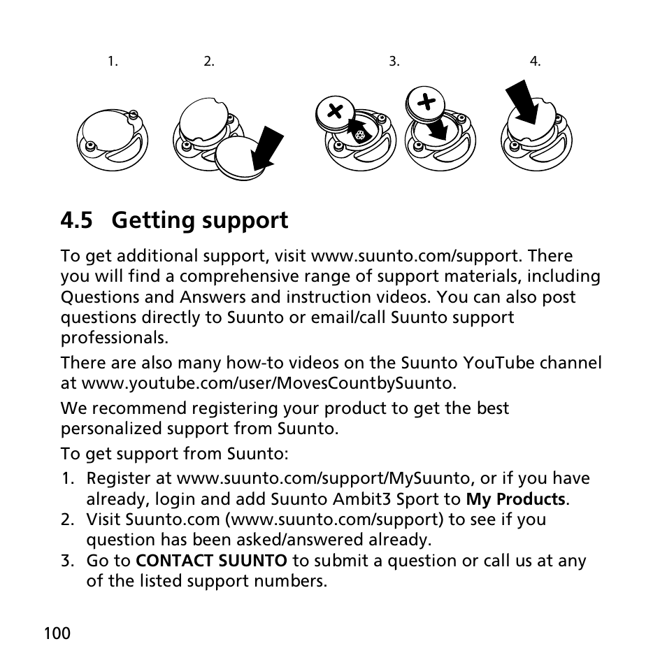 5 getting support | SUUNTO AMBIT3 SPORT User Manual | Page 100 / 112