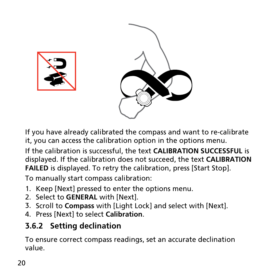 2 setting declination | SUUNTO AMBIT3 SPORT User Manual | Page 20 / 112