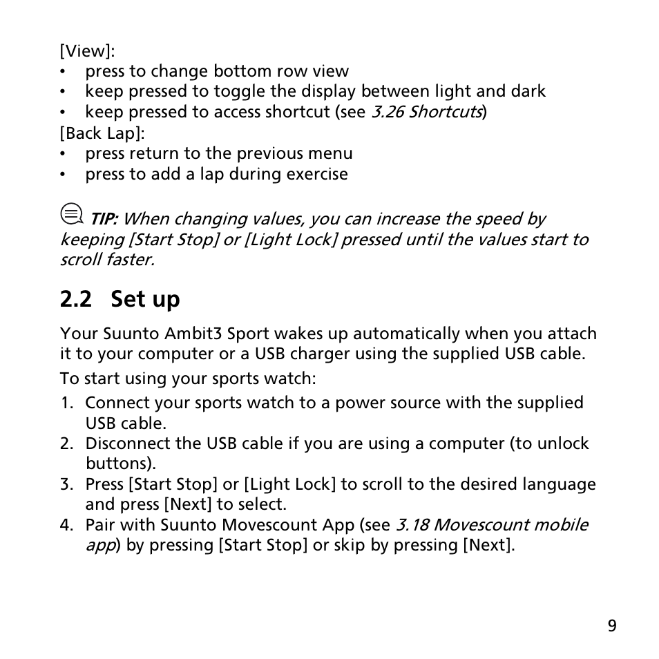 2 set up | SUUNTO AMBIT3 SPORT User Manual | Page 9 / 112