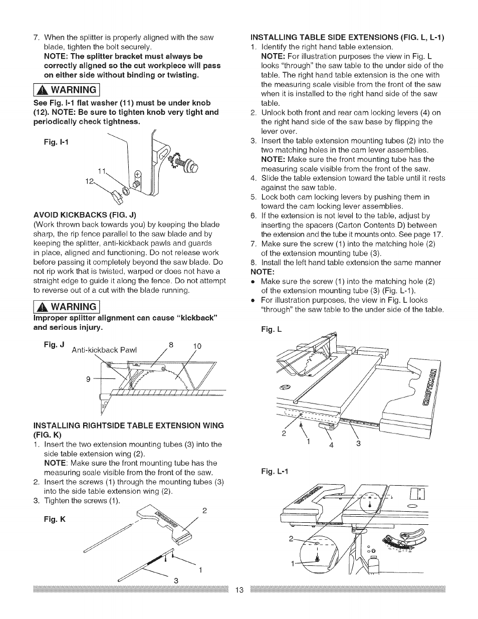 Craftsman 137.248850 User Manual | Page 13 / 30