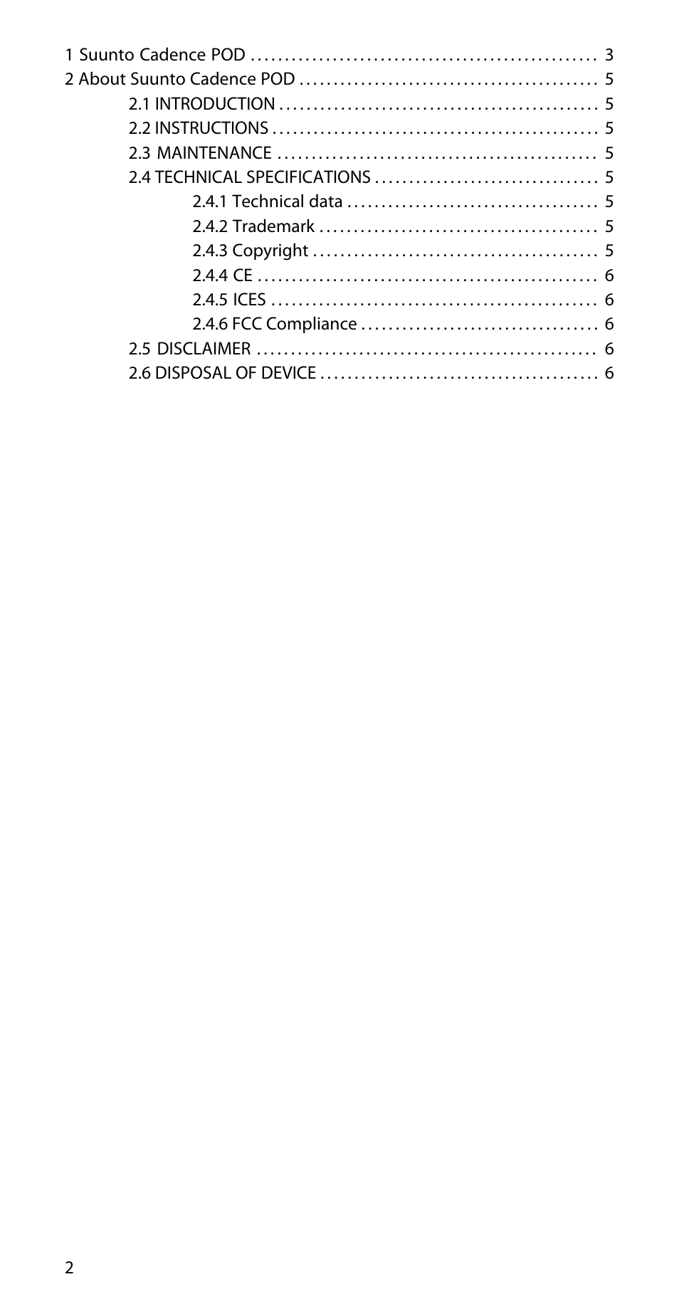 SUUNTO CADENCE POD User Manual | Page 2 / 7