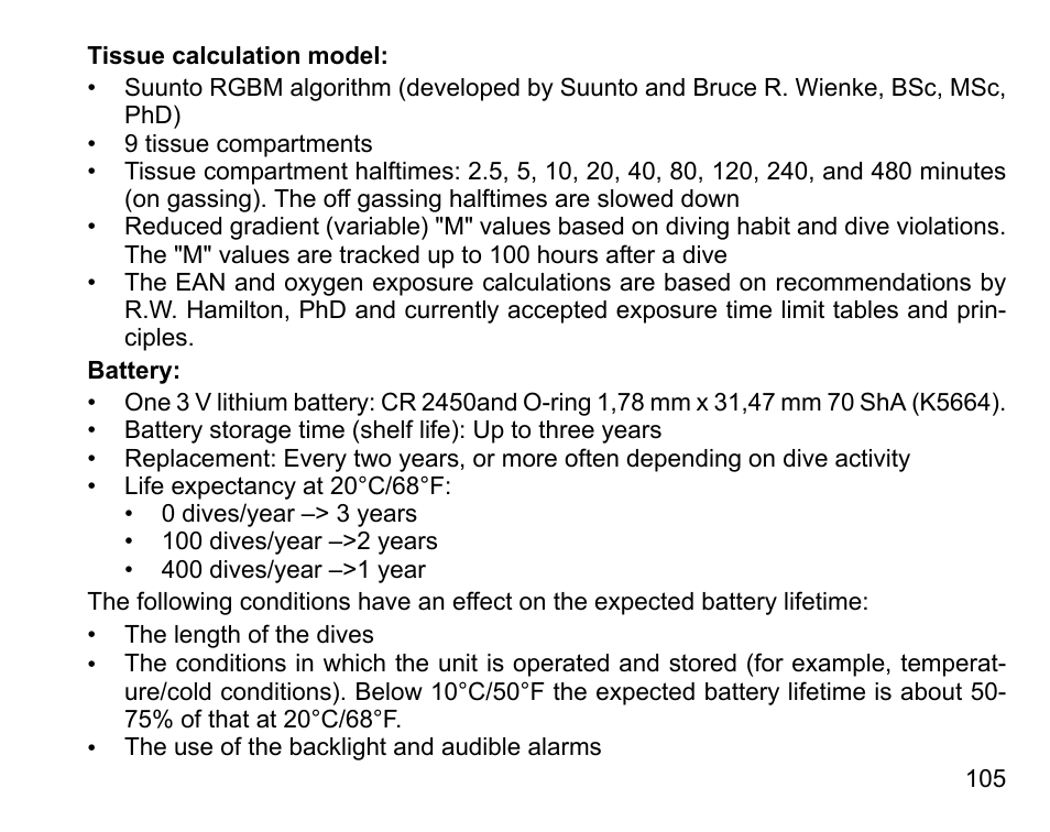 SUUNTO COBRA User Guide User Manual | Page 105 / 123