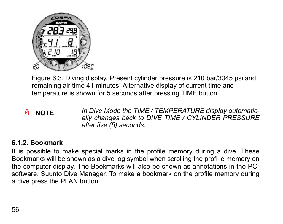 Bookmark | SUUNTO COBRA User Guide User Manual | Page 56 / 123