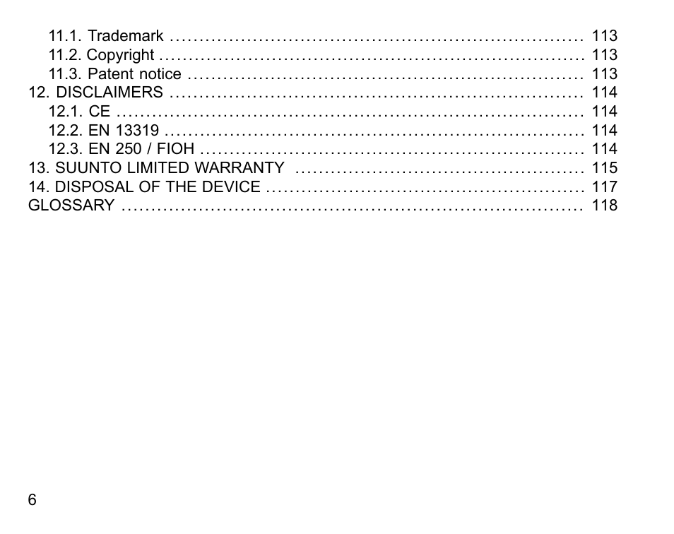 SUUNTO COBRA User Guide User Manual | Page 6 / 123