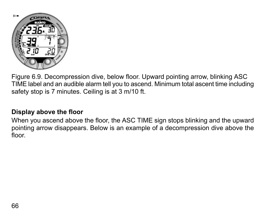 Display above the floor | SUUNTO COBRA User Guide User Manual | Page 66 / 123