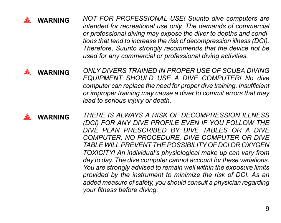 SUUNTO COBRA User Guide User Manual | Page 9 / 123