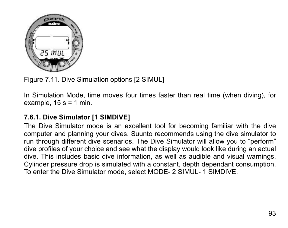 Dive simulator [1 simdive | SUUNTO COBRA User Guide User Manual | Page 93 / 123