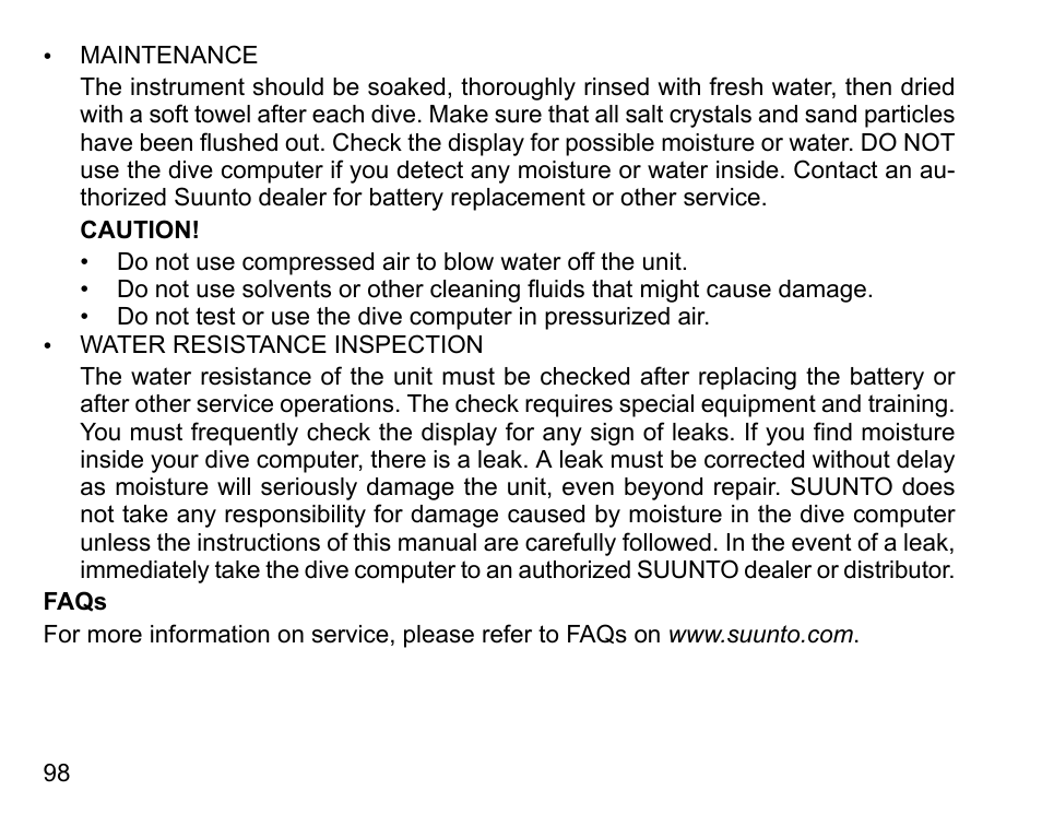 SUUNTO COBRA User Guide User Manual | Page 98 / 123