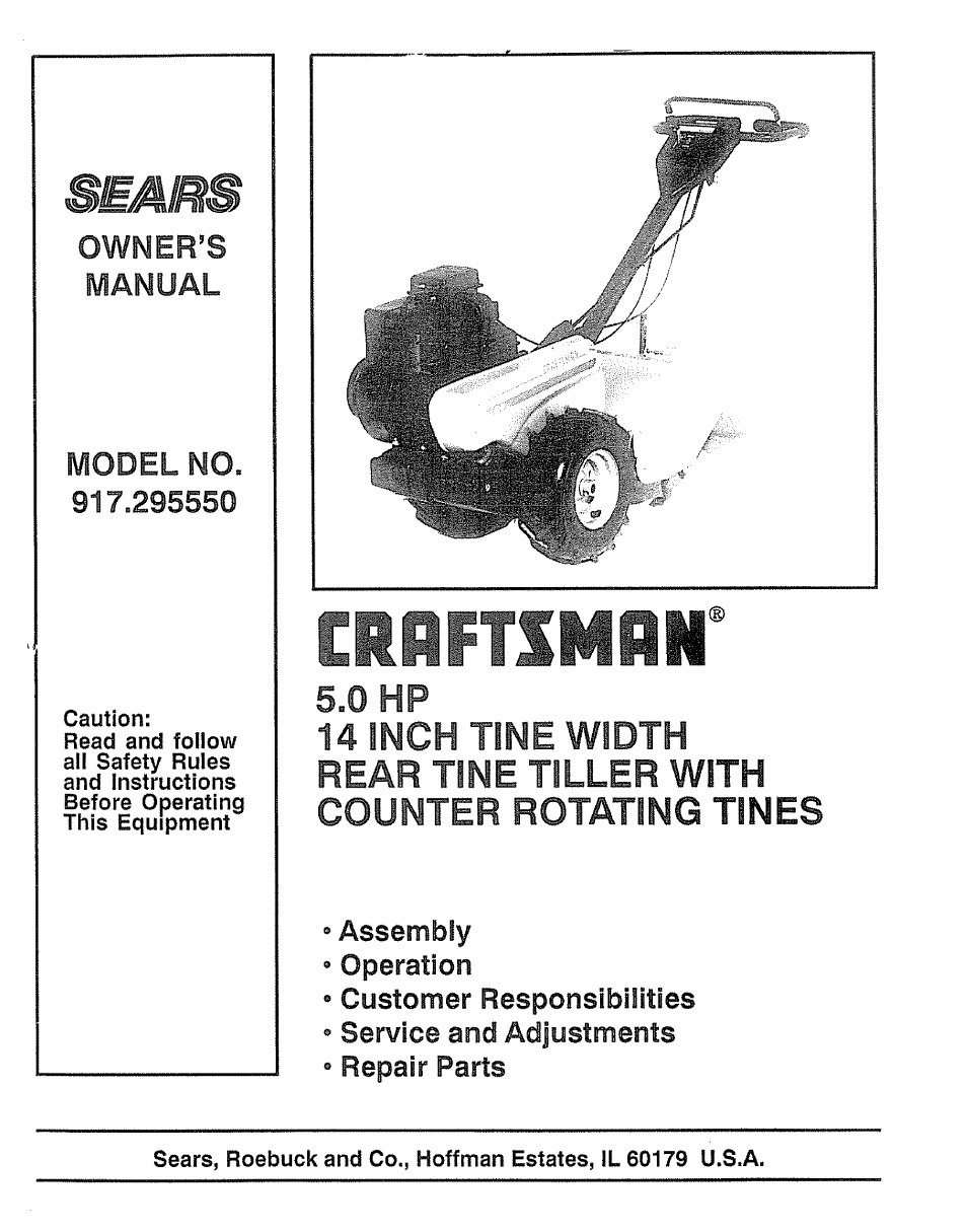 Craftsman 917.295550 User Manual | 36 pages