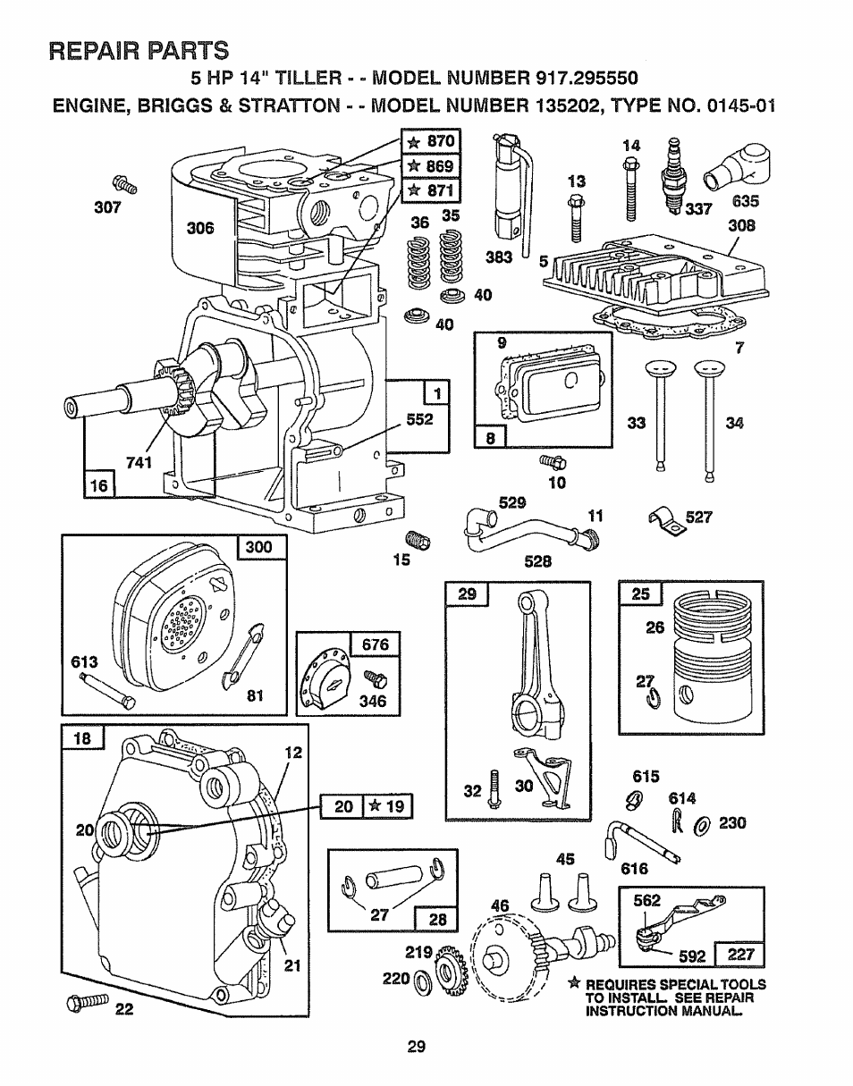 Repair parts | Craftsman 917.295550 User Manual | Page 29 / 36