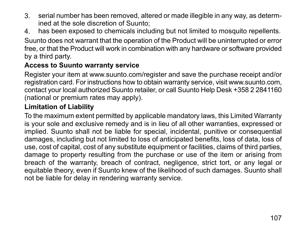 SUUNTO COBRA3 User Guide User Manual | Page 107 / 114