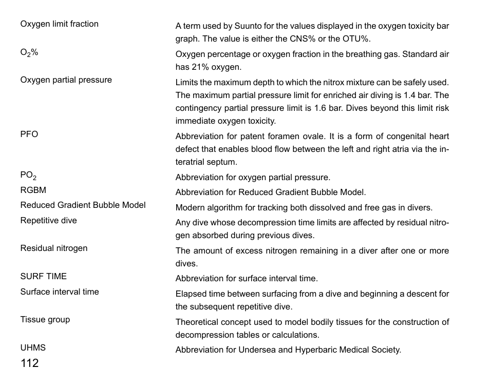 SUUNTO COBRA3 User Guide User Manual | Page 112 / 114