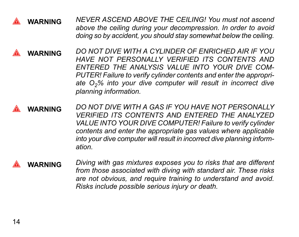 SUUNTO COBRA3 User Guide User Manual | Page 14 / 114