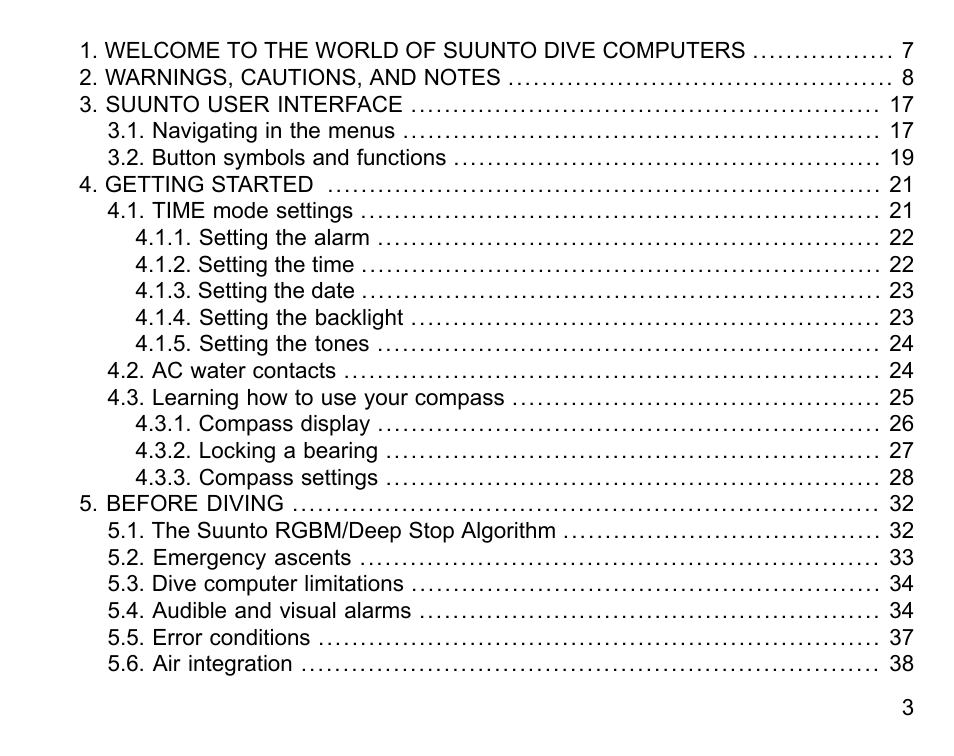 SUUNTO COBRA3 User Guide User Manual | Page 3 / 114