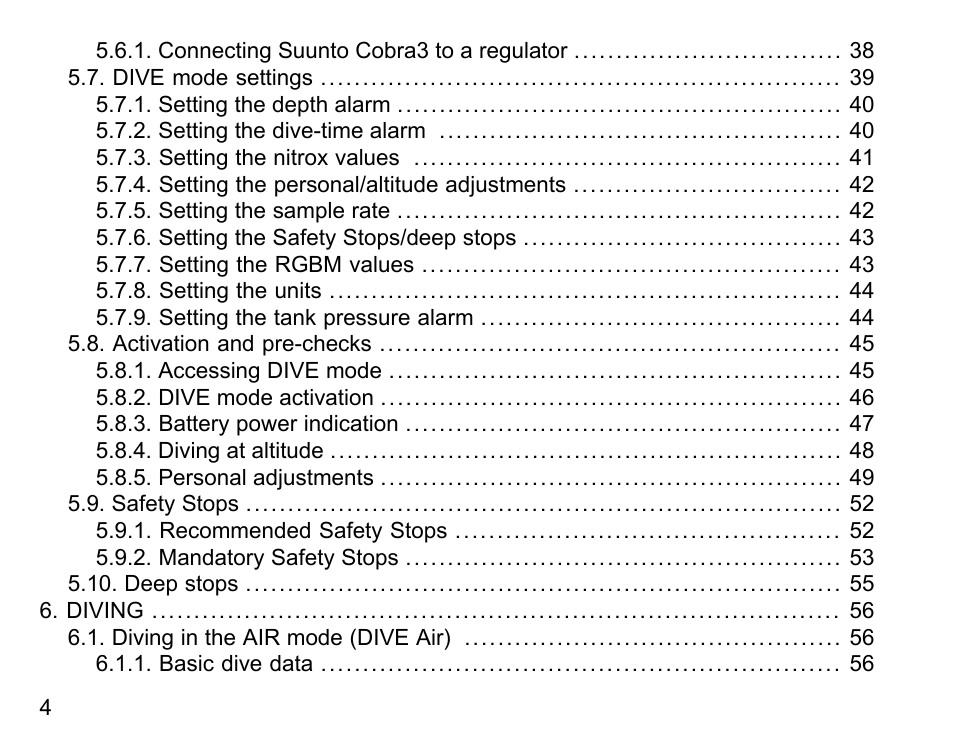 SUUNTO COBRA3 User Guide User Manual | Page 4 / 114