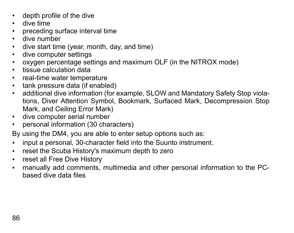 SUUNTO COBRA3 User Guide User Manual | Page 86 / 114