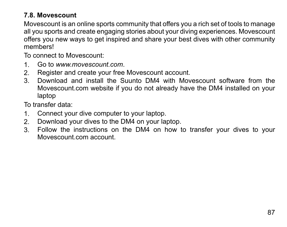 Movescount | SUUNTO COBRA3 User Guide User Manual | Page 87 / 114