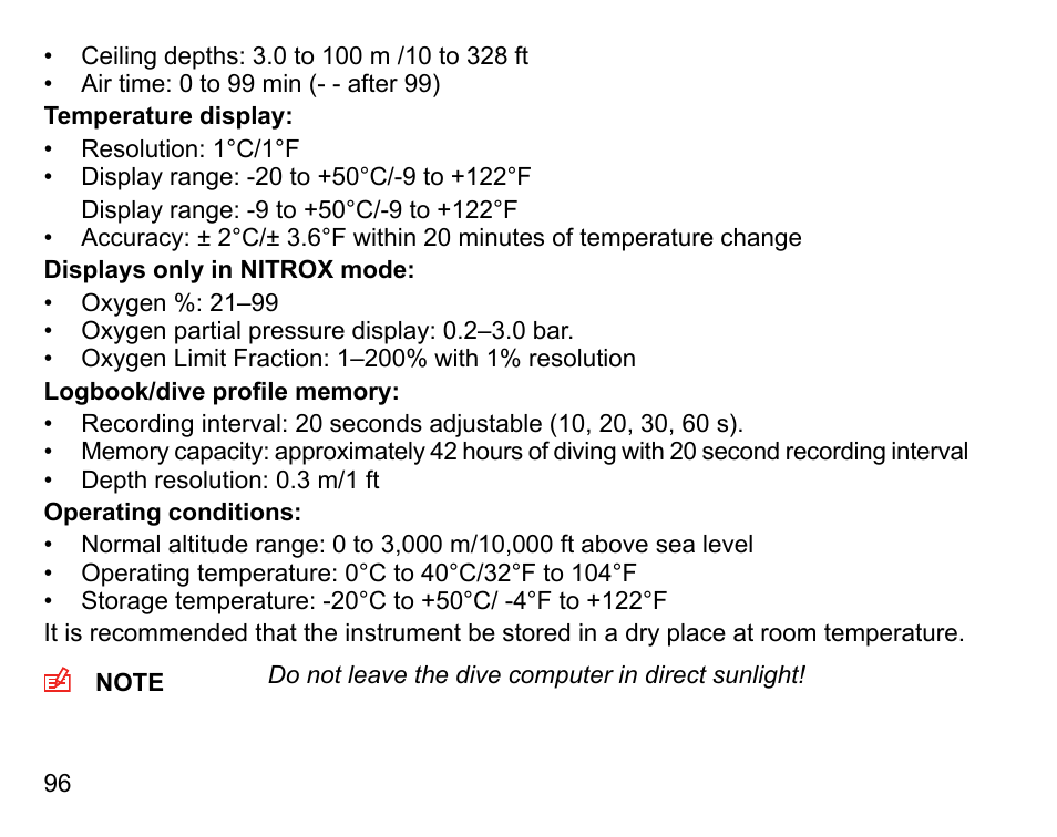 SUUNTO COBRA3 User Guide User Manual | Page 96 / 114