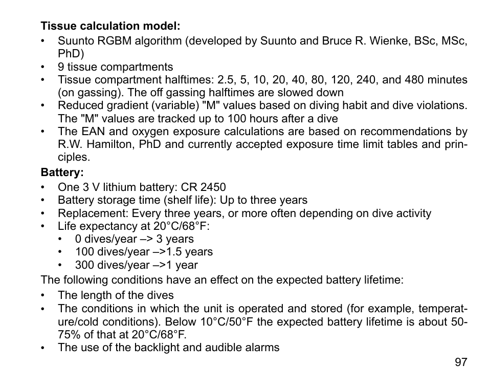 SUUNTO COBRA3 User Guide User Manual | Page 97 / 114