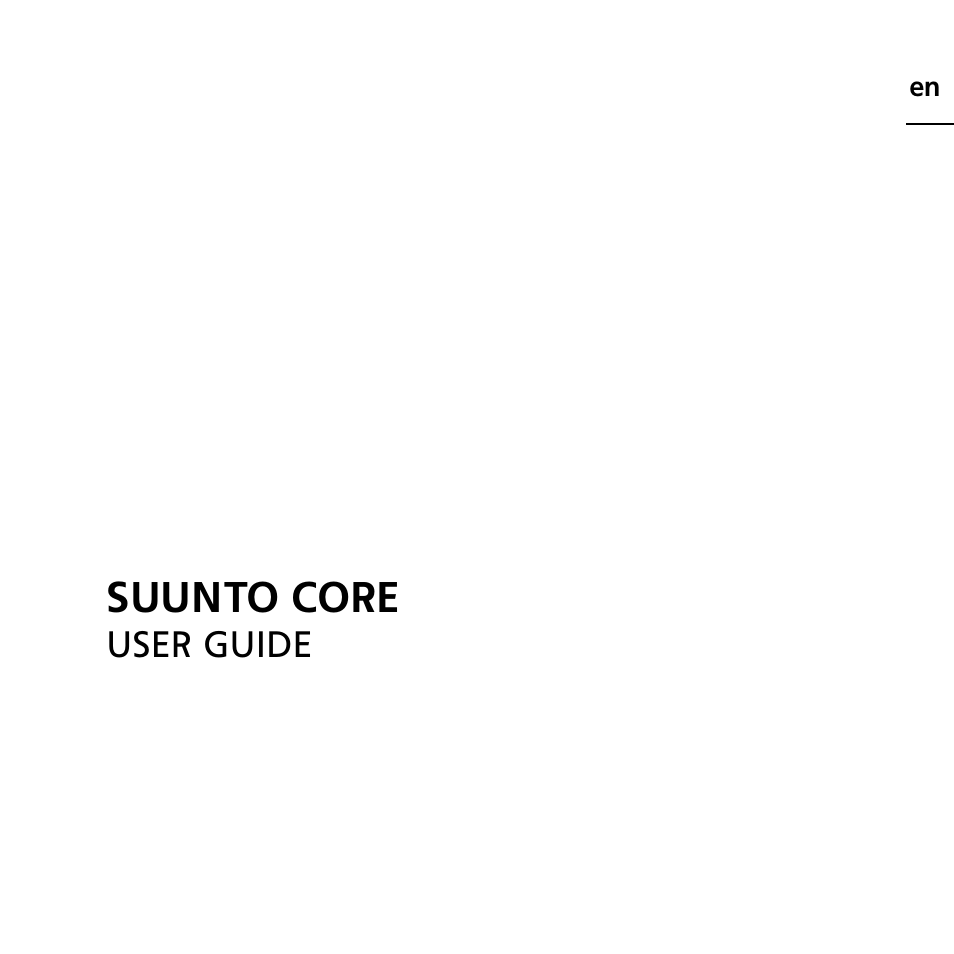 SUUNTO Core User Manual | 58 pages