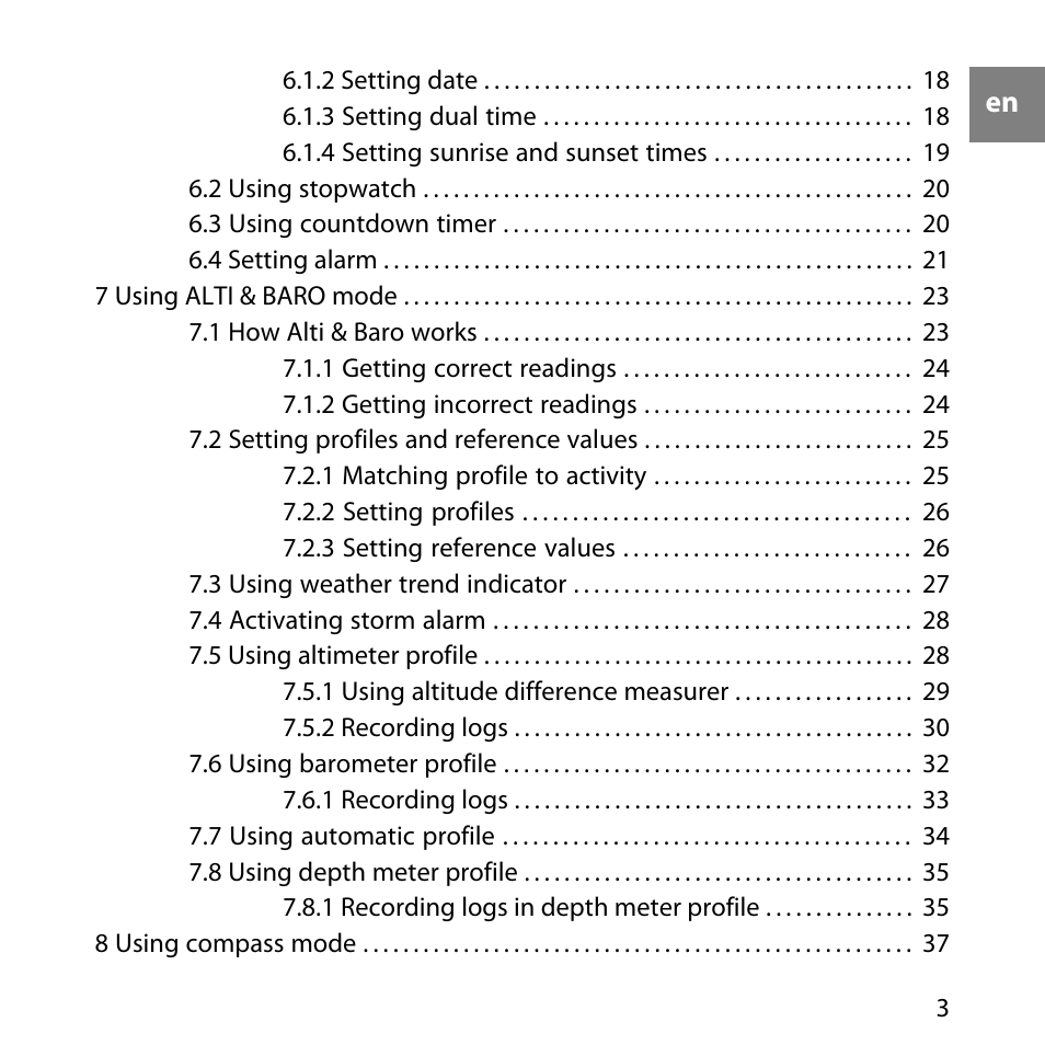 SUUNTO Core User Manual | Page 3 / 58