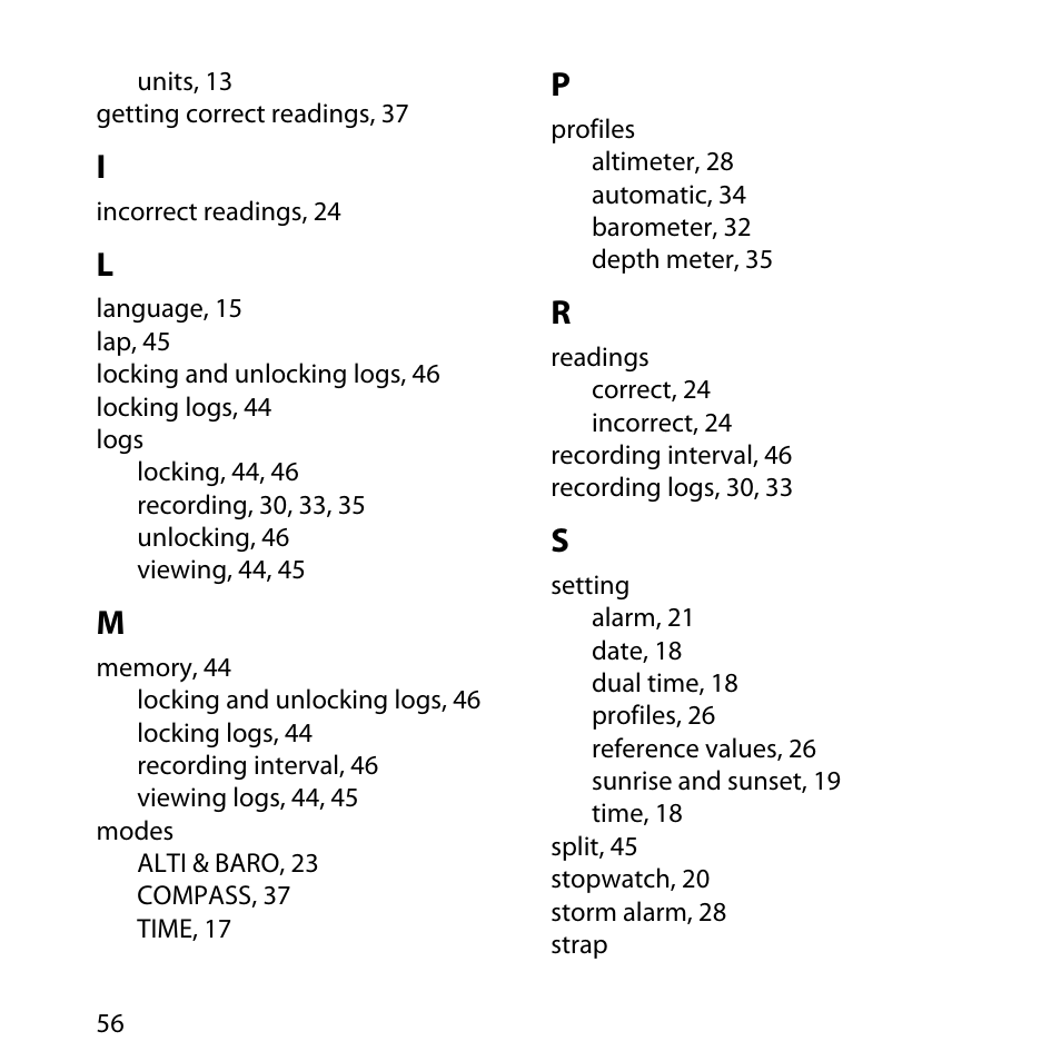 SUUNTO Core User Manual | Page 56 / 58