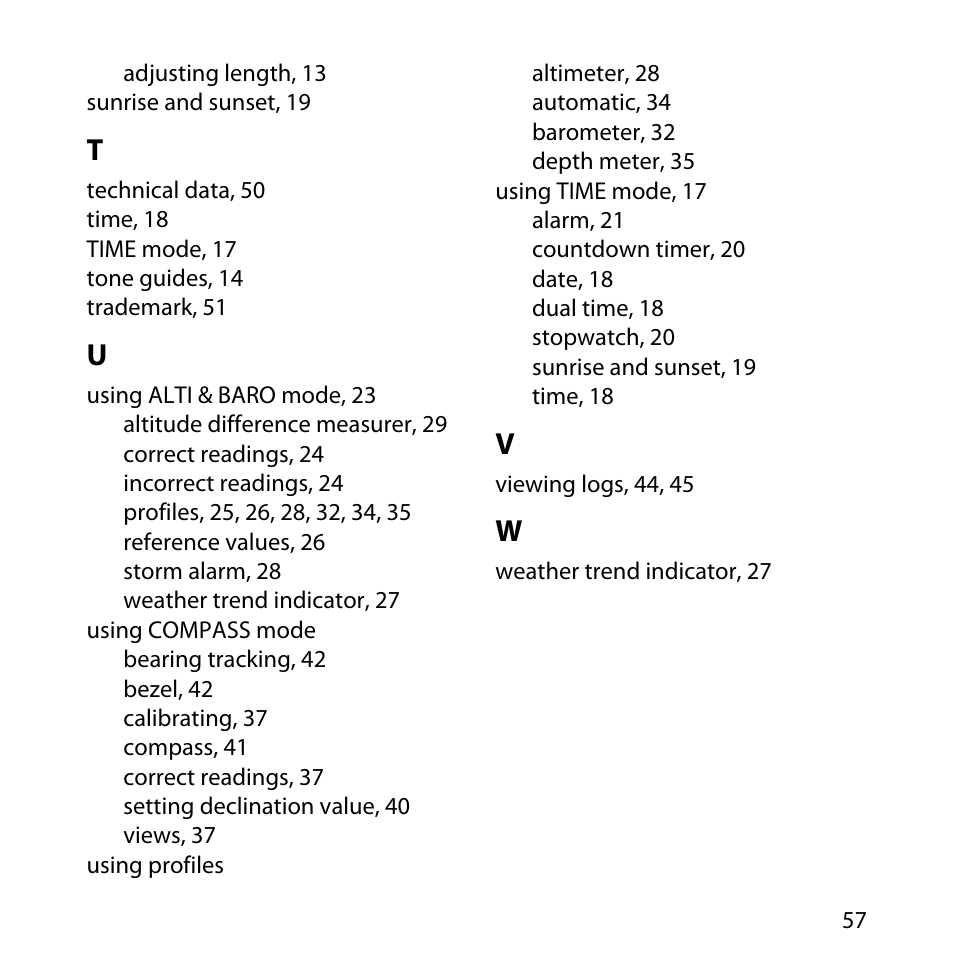 SUUNTO Core User Manual | Page 57 / 58