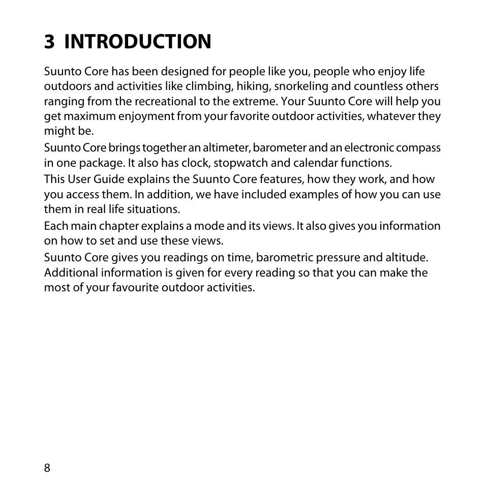3 introduction | SUUNTO Core User Manual | Page 8 / 58