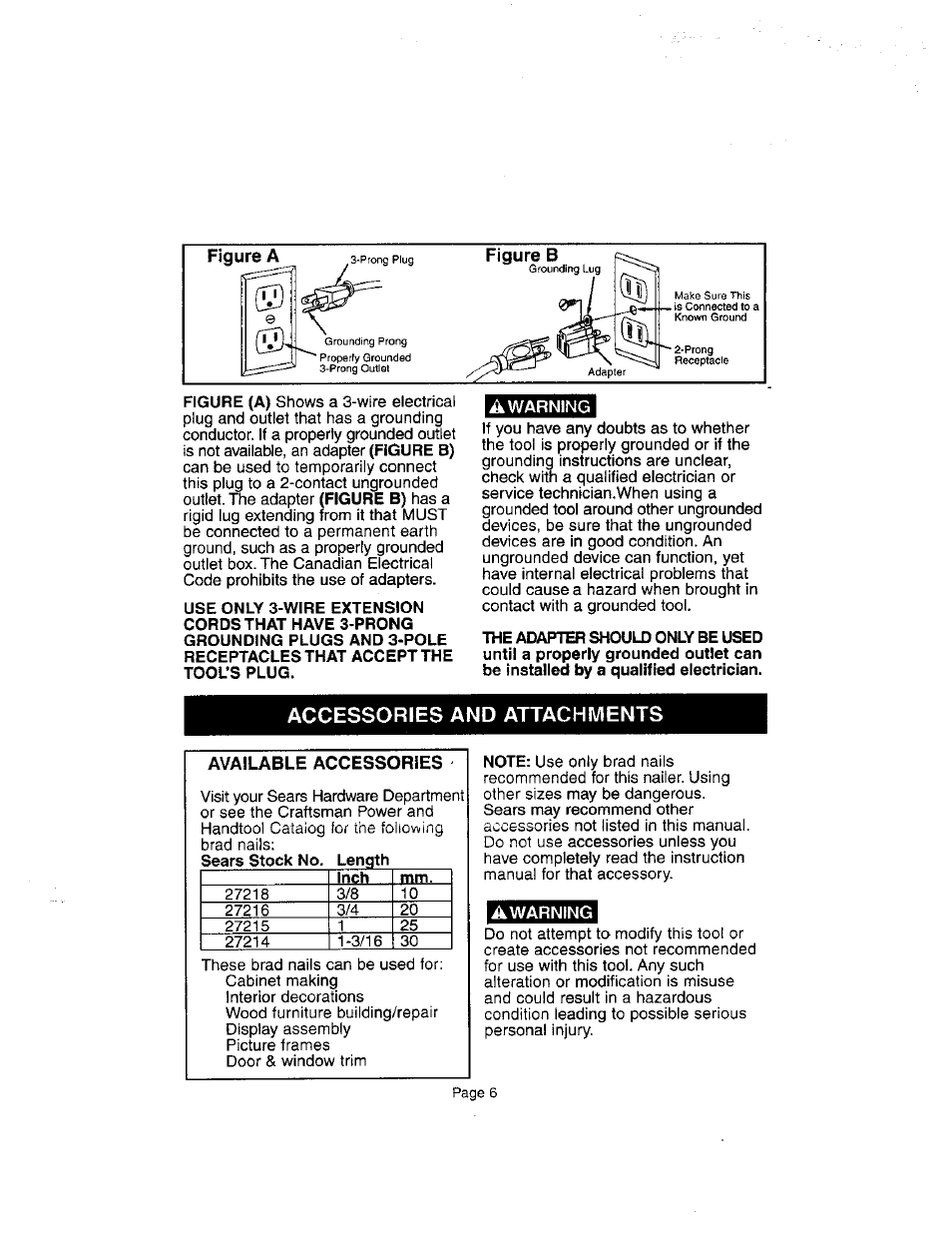 Accessories and attachments | Craftsman 836.27233 User Manual | Page 6 / 13