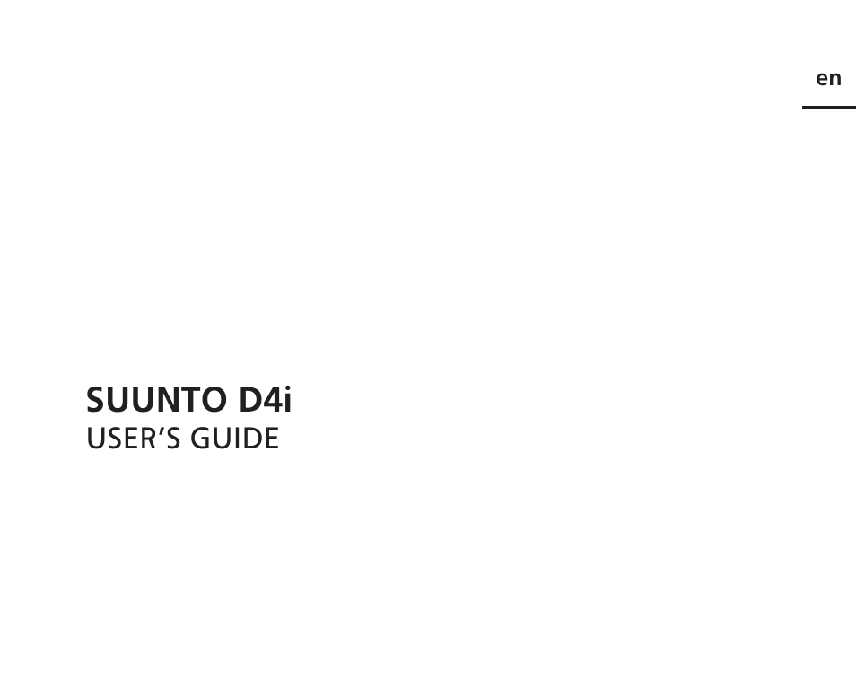 SUUNTO D4i User Manual | 122 pages