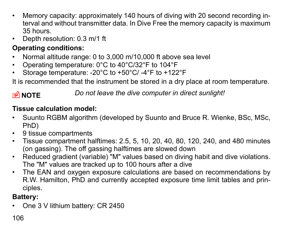 SUUNTO D4i User Manual | Page 105 / 122