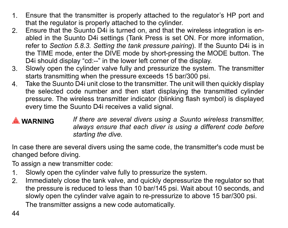 SUUNTO D4i User Manual | Page 43 / 122