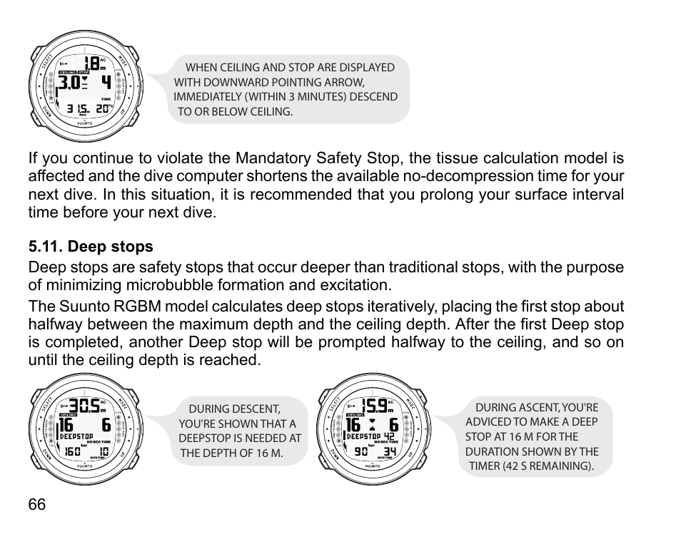 Deep stops | SUUNTO D4i User Manual | Page 65 / 122