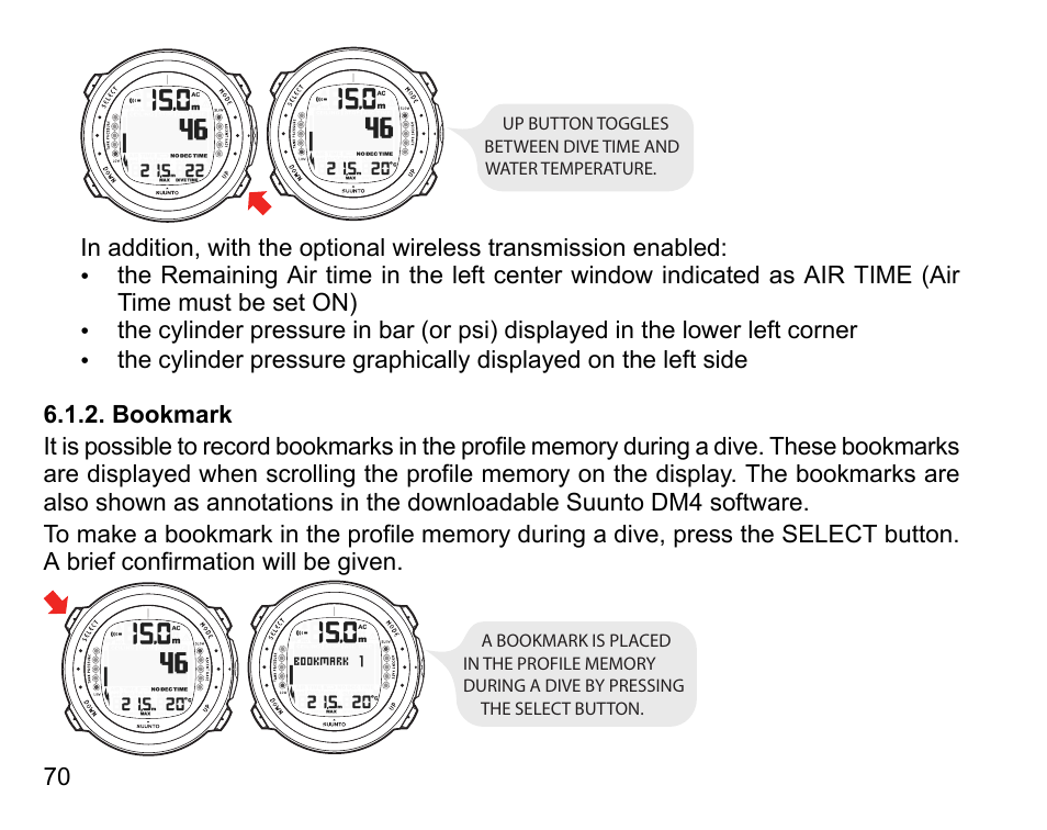 Bookmark | SUUNTO D4i User Manual | Page 69 / 122