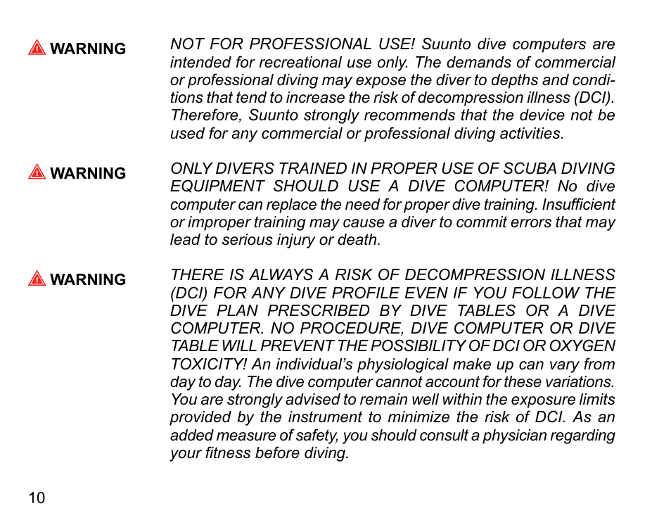 SUUNTO D4i User Manual | Page 9 / 122