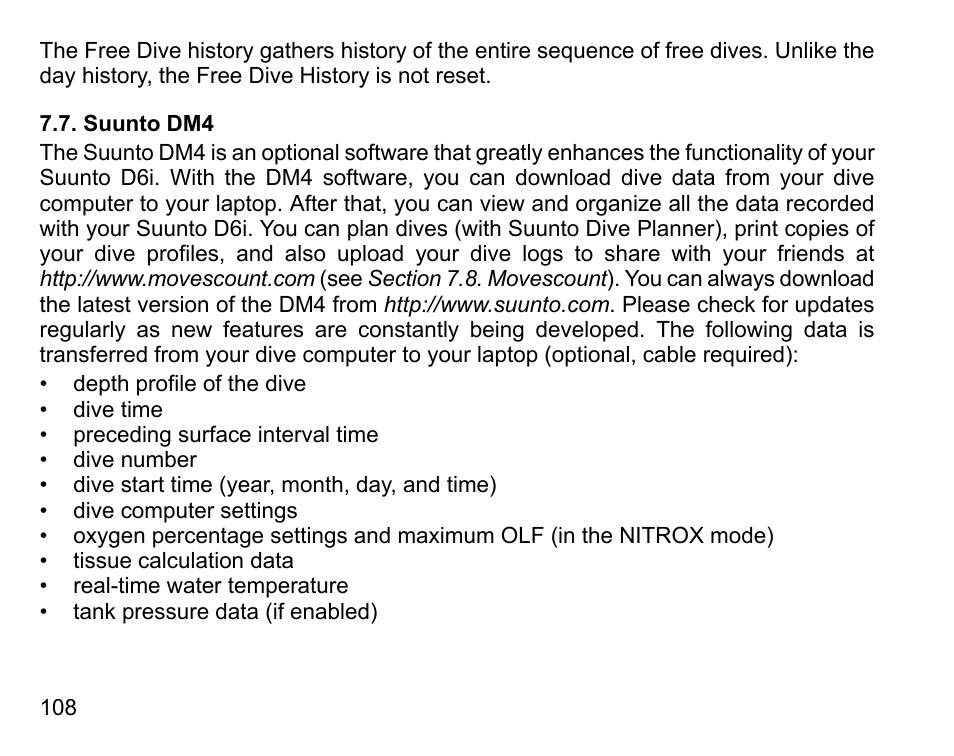 Suunto dm4 | SUUNTO D6I User Manual | Page 107 / 135