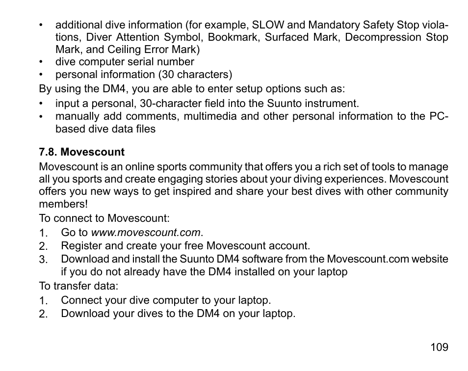 Movescount | SUUNTO D6I User Manual | Page 108 / 135