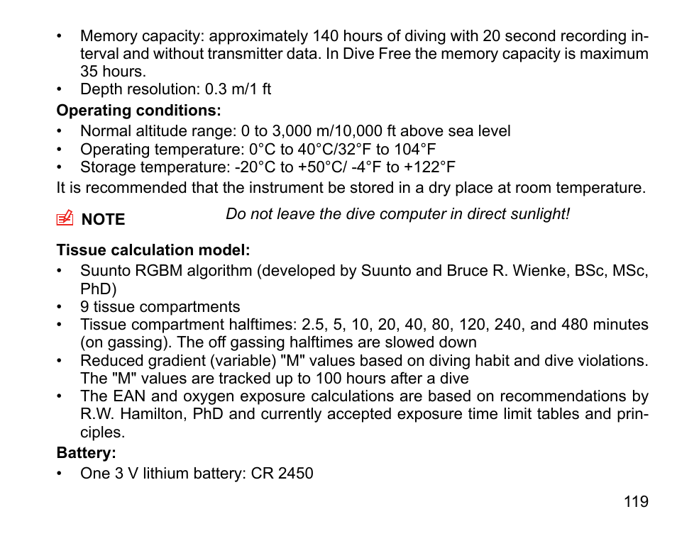 SUUNTO D6I User Manual | Page 118 / 135