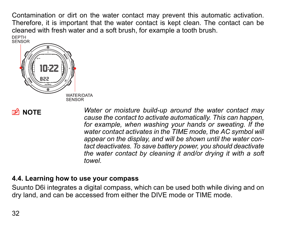 Learning how to use your compass | SUUNTO D6I User Manual | Page 31 / 135