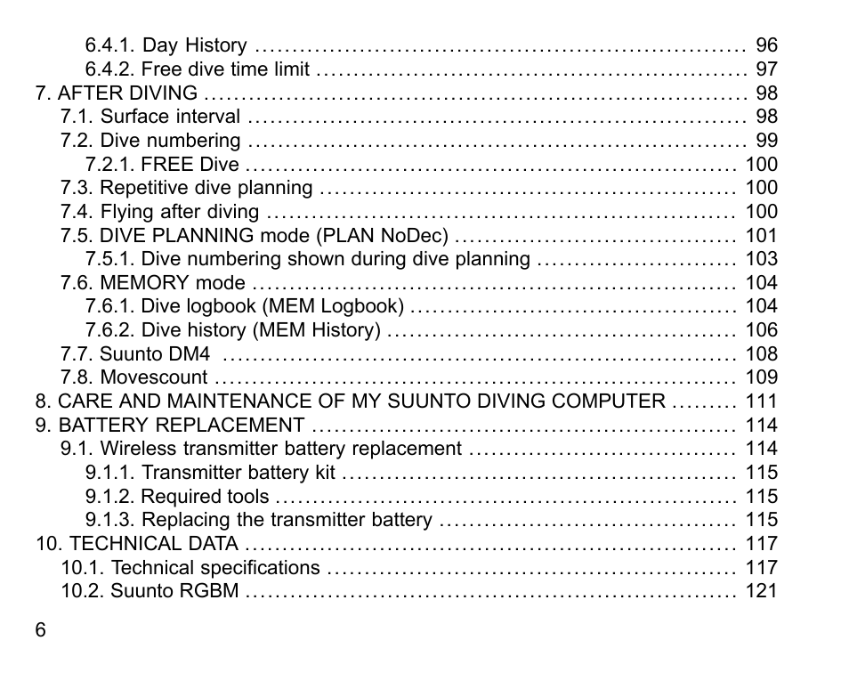 SUUNTO D6I User Manual | Page 5 / 135