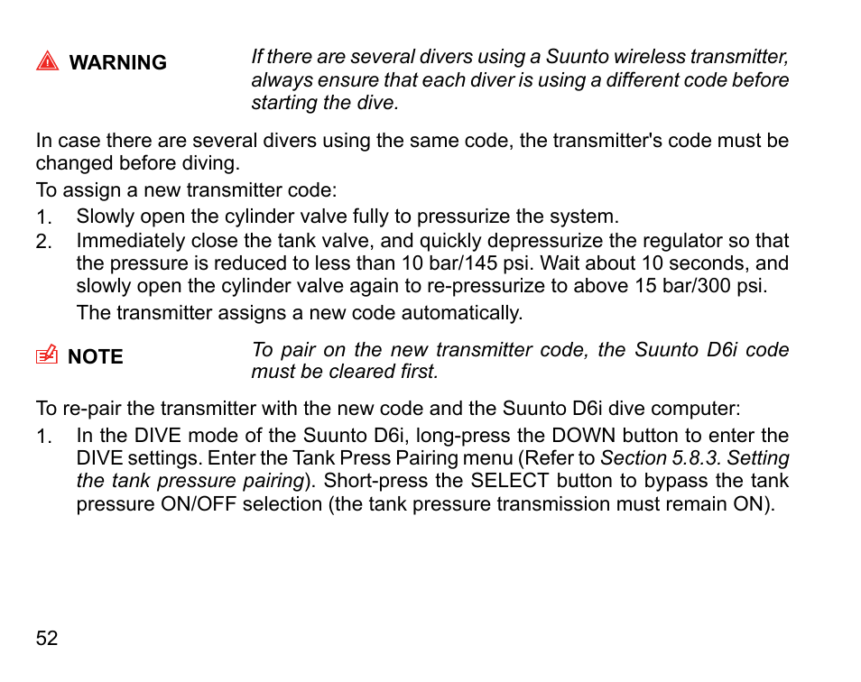 SUUNTO D6I User Manual | Page 51 / 135