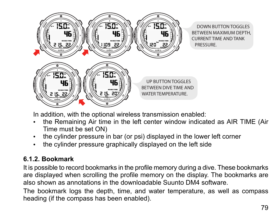 Bookmark | SUUNTO D6I User Manual | Page 78 / 135