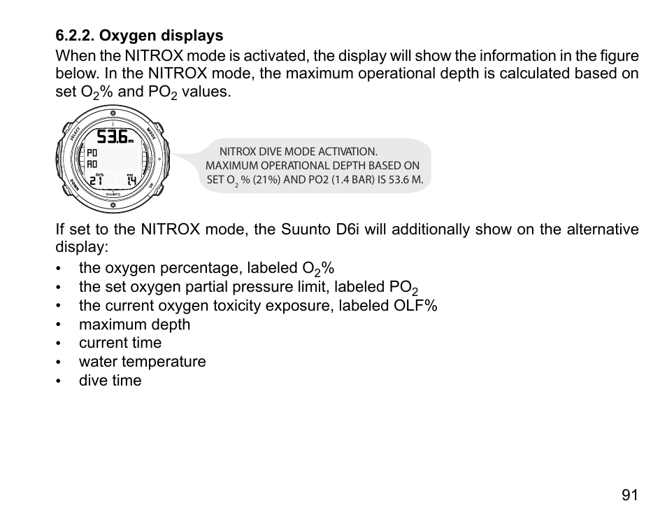 Oxygen displays | SUUNTO D6I User Manual | Page 90 / 135