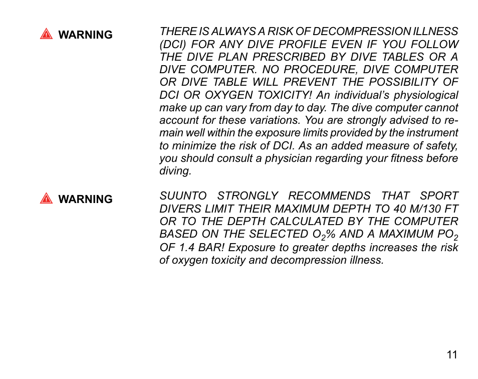 SUUNTO D9tx User Manual | Page 10 / 135